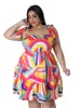 Эластичные мини-платья больших размеров с элегантным принтом Dr, весна-лето, женские платья с воротником и рукавами, оптовая продажа, Прямая поставка, 50 фунтов #
