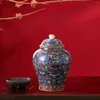 Lagringsflaskor keramisk vas blommor arrangemang blomkruka te canister ingefära tempel burk
