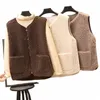 vests New Spring Autumn Women Butt Waistcoat Lamb Hair Winter Thermal Warm Thick Fleece Vests Sleevel Jacket Ladies Coats E9n5#