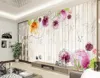 壁紙3D水彩花の壁紙木材背景パペル接着ヴォデコラティボパラムーブル乳頭Peint壁画ルーローフラワー