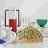 Set di stoviglie Copertura per pasti Tenda antipolvere Maniglia da tavolo multiuso Design Cucina Cupola in tessuto di protezione in bambù