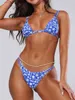 Women's Swimwear 2024 Strappy Bikini Brazilian Printed Swimsuit Women Sexy Padded Swimwear Female Bathers Bathing Swimming Swim Suit Beachwear T240328