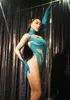 seksowna piosenkarka tancerz performance kostium chudy scena noszenie klubu nocnego tańca strój lśniący dhinestes rajstopy rajstopy o7ag#