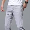 2022 Grigio Regular Fit Straight Cott Stretch Jeans da uomo Busin Jeans Mens Street Wear Jeans oversize Abbigliamento uomo W8Eh #