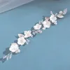 handmade Weave Wedding Bride Alloy Fr Leaf Shining Fancy Crystal Pearl Hair Bands For Women t1PU#