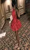 Ny Sexig Red Halter Cocktail Dresses Lace Appliciques paljetter Homecoming Dress Backless Short Prom Dress Mini kjol BC13231482100