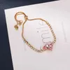 New Fashionable and High end Pink Peach Heart Bracelet with Yiwu Zircon Drawstring Adjustable Hand Accessories 5RQS