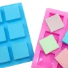 6 Grids Square Cake Forms DIY Ice Cream Ser Chocolate Silikon Formy wielokrotnego użytku zimne mydło pleśń kuchenna Piecz