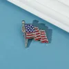 Vintage Crystal USA Flag Brooch Pins Diamond Brooches US Flags Pin