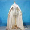 LG Wedding Cape Bridal Cloak Satijnen cape sjaaljeklaag Kostuum Cosplay Party Wrap Custom Made Color N5XT#