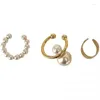 Boucles d'oreilles à dos 2024 Corée Charme à la mode Perle Perlée Boucle d'oreille Clip Boucle d'oreille pour femmes Faux Piercing Os en forme de C Bijoux Accessoire Grossiste