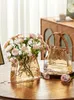 Wazon wazon szkło kreatywne wysokiej jakości lekkie luksusowe kwiaty hydroponiczne róży przezroczyste małe ozdoby