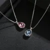 Colares Baffin Baffin Blue Drop Pingente Colar com cristais premium da Austria Silver Color Jewelry para mulheres meninas
