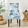 Coprisedie Fiori nordici Fodera da pranzo lavabile Spandex Elastico Wingback Schienale alto Poltrone inclinate Fodera per la casa