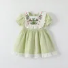 Kinder Baby Mädchen Kleid Sommer grüne Kleidung Kleinkinder Kleidung BABY Kinder Mädchen lila rosa Sommerkleid 17Ao #