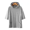 Plus Size Dames Zomer Losse T-shirt Met Korte Mouwen Buste 144 Cm 5XL 6XL 7XL 8XL 9XL Solid hooded Top 5 Kleuren R7uO #