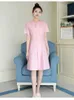 1pc Women New Solid Color Nurse Uniform Clothes Female Short Sleeve Summer Thin Beauty Sal Hospital Work Clothes k3ds#