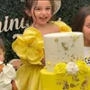 Girl Princess Dress Kids Shoulder Flower Jacquard Wedding Party Birthday Tutu Dresses Child Clothes 240325