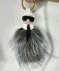 Luxury Fluffy Karl Genuine Raccoon Fur Pompom Monster Bags insetto Torchia di portachiavi peluche Peli