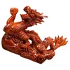 Statuette decorative Statua del drago cinese Zodiaco Scultura artigianale in legno Decorazione per mensola da tavolo
