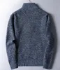 new 2024 Men's Turtleneck Sweater Casual Slim Fit Fleece Pullovers Male Half Zipper Winter Thick Warm Knitted Knitwear Oversize e3XV#