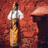 tibetansk stil wrap kjol kvinnor rem retro etniska kläder m8vs#
