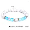 Boncuklu Strand Moonstone Taş Boncuklar Kadınlar İçin Bilezikler Beyaz Howlite Agates Bilezik Parlak Dua Şifa Çift Bangles Kadın Mücevher Othbn