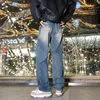 Homme Nouveau Printemps Taille élastique Baggy Jeans Fi Denim Pantalon à jambes larges Hip Hop Couleur unie Jambe droite Streetwear INS f7xz #