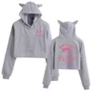Heren Hoodies Sweatshirts Melanie Martinez Cry Baby Sweatshirt Lange mouwen Womens Cute Cat Crop Top van de lijn Hip Hop HoodieL2403
