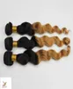 Virgin Peruvian Loose Wave Ombre Hair Extensions 1pcslot Peruvian Hair Weave Bundles Ombre Human Remy Hair T1B6132646147