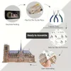 Yetişkinler için 3D Bulmacalar, Notre Dame de Paris Kilisesi Metal Model Kiti, Zorluk Fransız Katedral Beyin Teaser Mimarisi Yapı Taşları Bulmaca, 382pcs