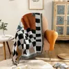 Brand Plaid Blanket Blend Crochet Checkerboard Sofa Cover Soft Wool Portable Warm Scarf Shawl Knitted Nordic Throw 240325