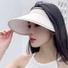 Sommer Neue Heißer Verkauf Leere Zylinder Weibliche Internet Celebrity Headless Gesicht Sonnencreme Hut Rollbar Outdoor Sport Sonnenhut Großhandel