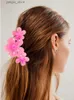 Saç klipsleri Gradient büyük çiçek akrilik saç klipsi kadınlar için tatlı saç pençeleri pençeler yengeç kelepçesi barrettes hawai saç aksesuarları y240329