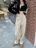 Women's Pants High Waist Bootcut Pant Cargo With 7 Pockets Hiking Casual Cotton Work Y2K Flare