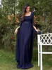 Lucyinlove Luxury Chiff LG Sleeves Navy Evening Dr. LG 2024 Elegante Partido de Casamento Prom Arábia Cocktail Dr. Vestido L75i#