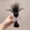 Hair Clips Molans transparent butterfly half tie hair claw head lazy meat ball head crab clip wig clip high ponytail braid hair accessories Y240329