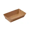 Sortez des conteneurs 30 PCS Plateau d'emballage Kraft Paper Case jetable Servant Frenries Frises