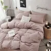 Hemtextil Solid Color Däcke Cover Pillow Case Bed Sheet Ab Side Quilt Cover Boy Kid Teen Girl Bäddkläder Set King Queen 220287f