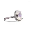 Cluster Ringe Luxus 4ct Moissanit Diamant Ring Echt 925 Sterling Silber Party Hochzeit Band Für Frauen Braut Verlobung Schmuck