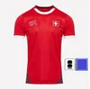 2024 2025 Suisse Soccer Jerseys 24 25 EMBOLO SHAQIRI XHAKA ELVEDI AKANJI ZAKARIA SOW RIEDER Chemises de football SUISSE à domicile Uniformes