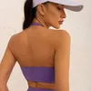 Lu Align Scrunch Tanks Stretchy Women Soft Halter Neck Running Bra Solid Color Summer Ny utomhusövning Sport Yoga Bra Lemon Sports 2024