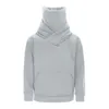 Hip Hop Mens Gola Alta Solta Hoodies Masculino Outono e Inverno Sólida Lg Manga Hoodie Com Capuz Lã Túnica Moletom Roupas X2k5 #