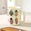 Mokken Insect Patroon Keramische Mok Creatieve Cartoon Met Handvat Koffie Huishoudelijk Ontbijt Melk Sap Cup Verjaardagscadeaus