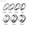 Anillos de boda por dentro y por fuera, anillo liso curvo, joyería de moda, anillo de acero inoxidable para hombre, anillos de pareja para hombres y mujeres, 4mm6mm8mm12mm de ancho 24329