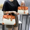 2024 new top layer lychee grain cowhide with linen canvas bag genuine leather handbag crossbody Bags