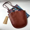 Shoulder Bags Vintage Horseshoe Leather Pure Handmade Bag Top Women's Handbag Fashion Casual All-match Women