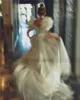 Robe de mariée à paillettes brillantes, avec manches courtes bouffantes, Vintage, Dr 2021, style Boho, Robe de mariée Princ, q6b6 #
