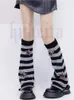 Y2k Harajuku Star Striped Leg Warmers Knitted Socks Japanese Women Gothic Long Socks Punk Rock Knee High Foot Cover Streetwear 240315