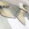 Sandálias de designer de alta qualidade Mulheres PVC High Heels Calfskin Dentro de Lady Wedding Party Shoes com caixa EU35-42